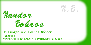 nandor bokros business card